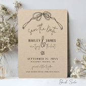 Save The Date Mariage Kraft Photo Moderne Arc Dessiné à la Main 