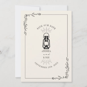 Save The Date Mariage Lanterne Rustique Vintage Enregistrer La D