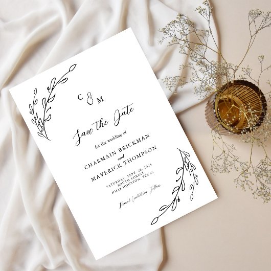 Save The Date Mariage Laurel Wreath