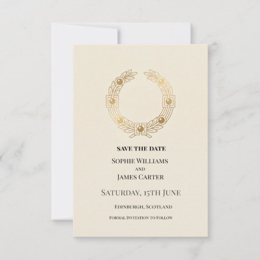 Save The Date Mariage Laurier d'Or (Devant)