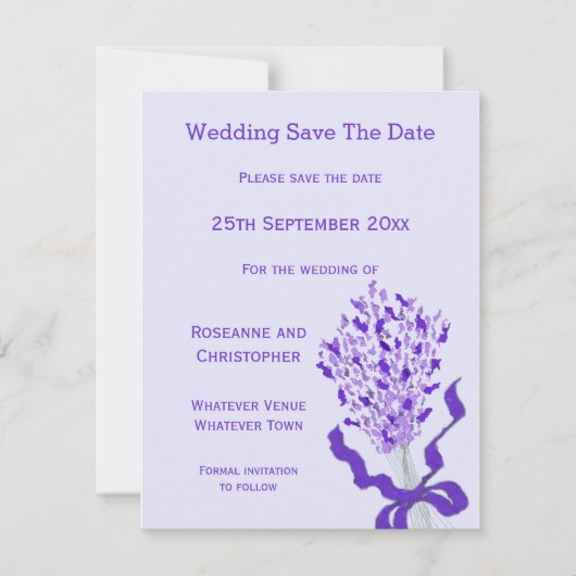 Save The Date Mariage Lavender Blush (Devant)