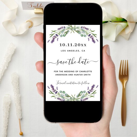 Save The Date Mariage Lavender eucalyptus enregistrer la date