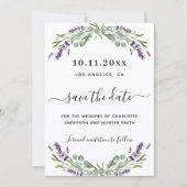 Save The Date Mariage Lavender eucalyptus enregistrer la date (Devant)