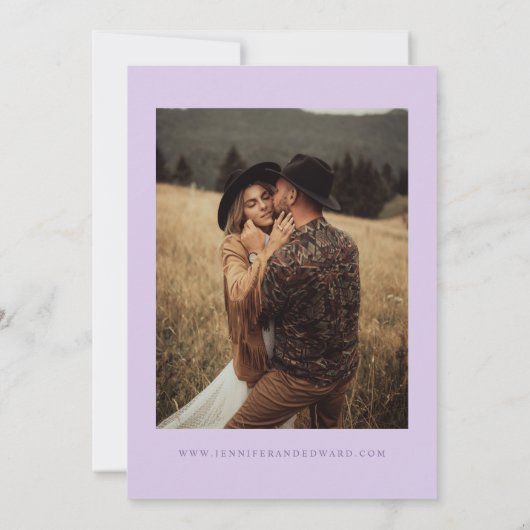 Save The Date Mariage Lavender rétro (Dos)