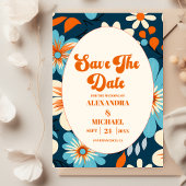 Save The Date Mariage les années 70 rétro