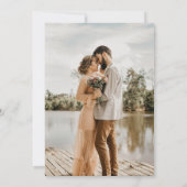 Save The Date mariage lettrage typographie blanche sage (Dos)