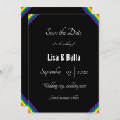 Save The Date Mariage LGBT Arc-en-ciel Classé Enregistrer la dat (Devant / Derrière)