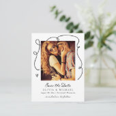 Save The Date Mariage Lignes Ondulées Écriture Manuscrite Simple (Debout devant)