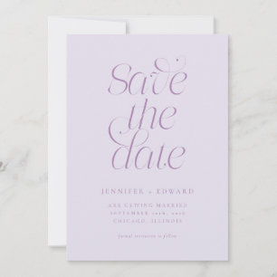 Save The Date Mariage lilas typographie moderne élégant