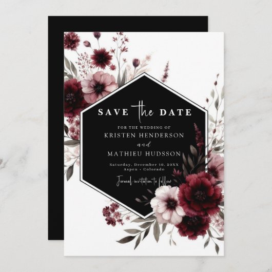 Save The Date Mariage lunaire de Bourgogne (Devant / Derrière)