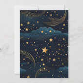 Save The Date Mariage Lune Croissante Céleste Or (Dos)