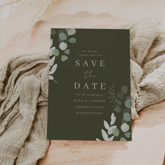 Save The Date Mariage Luxe : mariage divin aux feuillages d'oliv