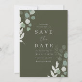 Save The Date Mariage Luxe : Mariage Divine Olive Verdure (Devant)
