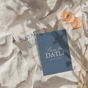 Save The Date Mariage Luxueux Argent et Blanc à l'Ancienne