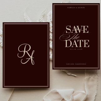 Save The Date Mariage Luxueux Bourgogne Vieille Fortune Photo