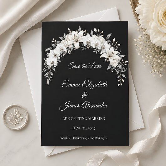 Save The Date Mariage Luxueux Monochrome