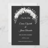 Save The Date Mariage Luxueux Monochrome (Devant)