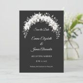 Save The Date Mariage Luxueux Monochrome (Debout devant)
