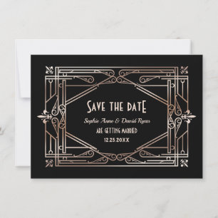 Save The Date Mariage Luxueux Or Gatsby Art Déco 20s