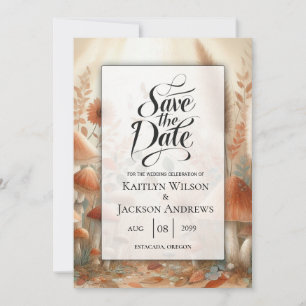 Save The Date Mariage Magique en Forêt de Champignons en Terraco