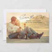 Save The Date Mariage manuscrit moderne Enregistrer la photo (Devant)