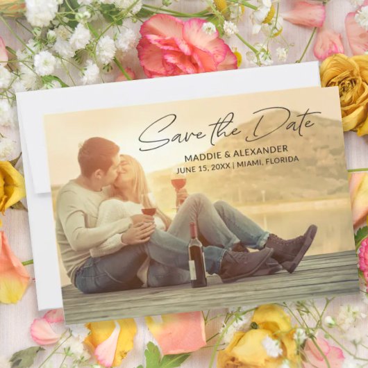Save The Date Mariage manuscrit moderne Enregistrer la photo