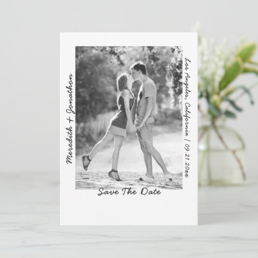 Save The Date Mariage manuscrit photo moderne (Debout devant)