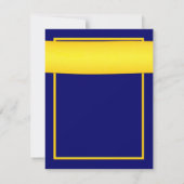 Save The Date Mariage Marguerite Shasta Ruban Jaune Bleu Marine (Dos)