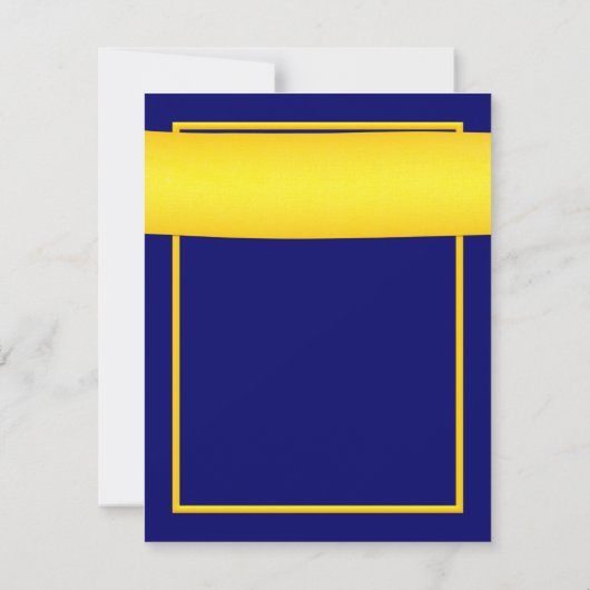 Save The Date Mariage Marguerite Shasta Ruban Jaune Bleu Marine (Dos)