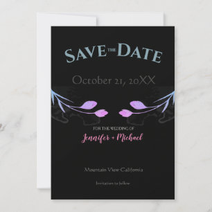 Save The Date Mariage mariage minimaliste chic noir floral