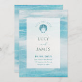 Save The Date Mariage marin bleu esthétique (Devant / Derrière)