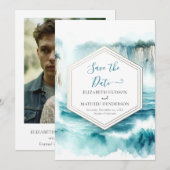 Save The Date Mariage marin classique de l'océan (Devant / Derrière)