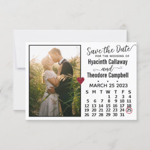 Save The Date Mariage Mars 2023 Calendrier Photo personnalisée B