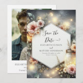 Save The Date Mariage Mason Jar minimal unique (Devant / Derrière)