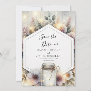 Save The Date Mariage Mason Jar minimaliste personnalisé