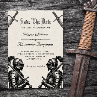 Save The Date Mariage médiéval de chevaliers