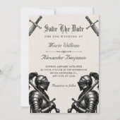 Save The Date Mariage médiéval de chevaliers (Devant)