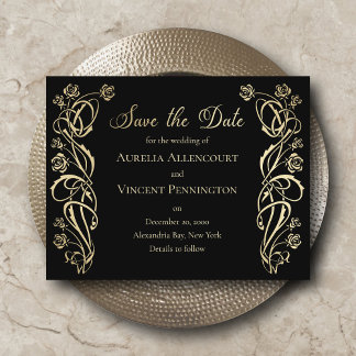 Save The Date Mariage médiéval des Roses royaux Enregistrer la d