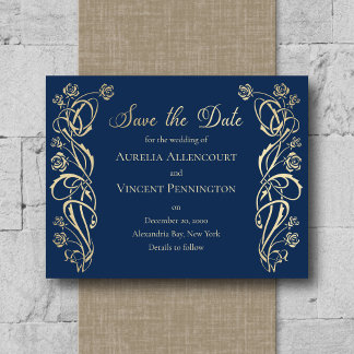 Save The Date Mariage médiéval des Roses royaux Enregistrer la d