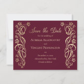 Save The Date Mariage médiéval des Roses royaux Enregistrer la d (Devant)