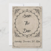 Save The Date Mariage Medieval Élégance Noire Enregistrer la Dat (Devant)