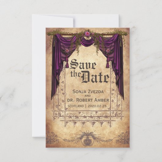 Save The Date Mariage médiéval Enregistrer l'invitation Date (Devant)