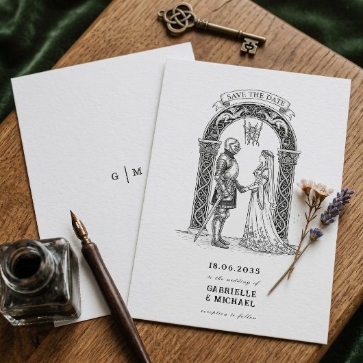 Save The Date Mariage Médiéval Gothique Arche des Mariés