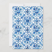 Save The Date Mariage méditerranéen bleu moderne (Dos)