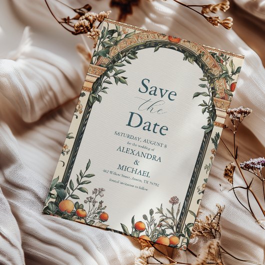 Save The Date Mariage méditerranéen illustré