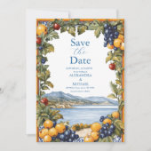 Save The Date Mariage méditerranéen illustré (Devant)