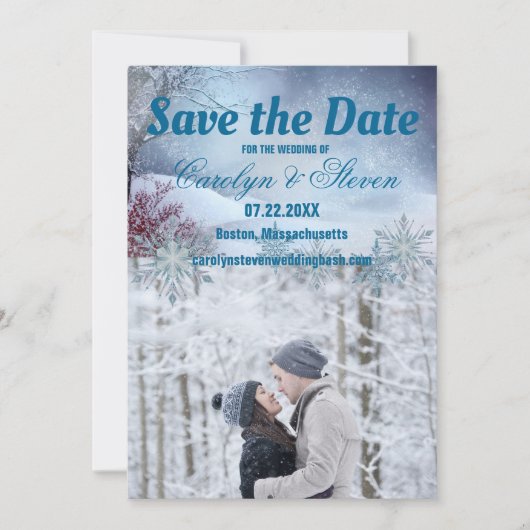 Save The Date Mariage Merveilleux Hiver (Devant)