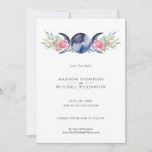 Save The Date Mariage métaphysique rose de phase de lune (Devant)