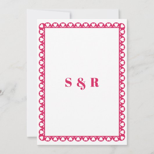 Save The Date Mariage mexicain Fiesta Pink Papel Picado Boho (Dos)