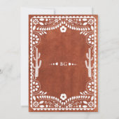 Save The Date Mariage mexicain Papel Picado Terracotta Brun (Dos)